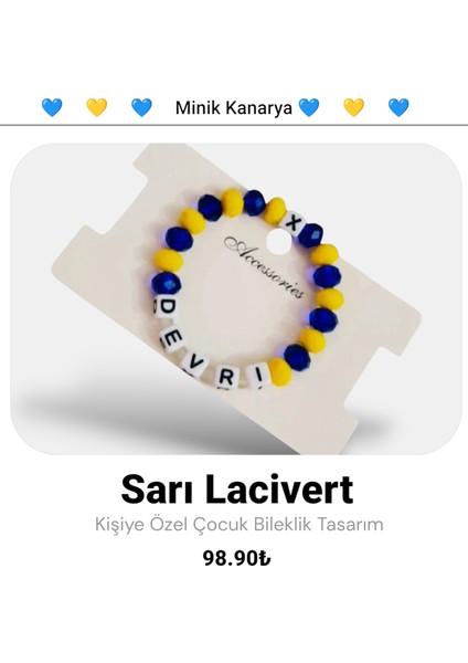 Sarı Lacivert Minik Kanarya Çocuk Bileklik