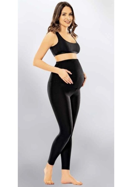 Kadın Pamuklu Siyah Hamile Tayt