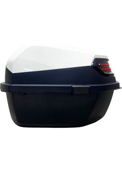 XT08-W 32 Litre Motosiklet Arka Çanta Beyaz Parlak Su Geçirmez ABS Top Case Çift Kilitleme Üniversal