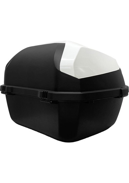 XT08-W 32 Litre Motosiklet Arka Çanta Beyaz Parlak Su Geçirmez ABS Top Case Çift Kilitleme Üniversal