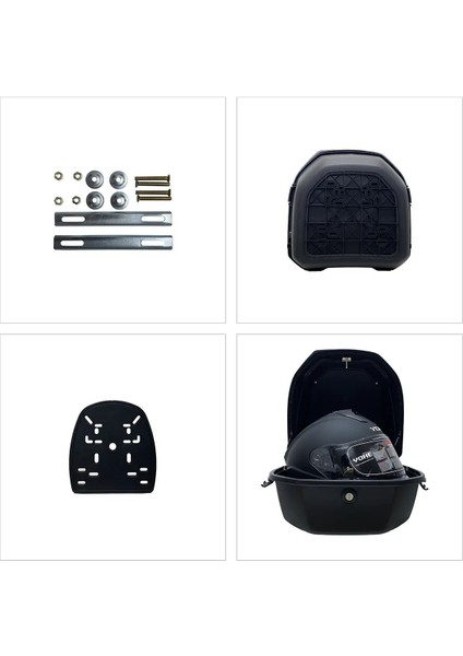 XT08-W 32 Litre Motosiklet Arka Çanta Beyaz Parlak Su Geçirmez ABS Top Case Çift Kilitleme Üniversal