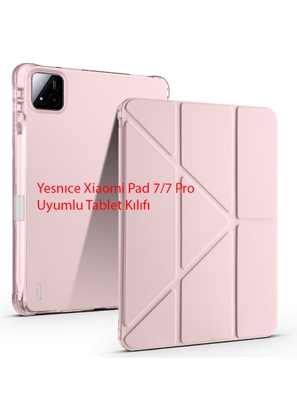 Yesnıce Xiaomi Pad 7 / 7 Pro Uyumlu Uyumlu Kalemlikli Standlı Uyku Modlu Katlanabilir Tablet Kılıfı