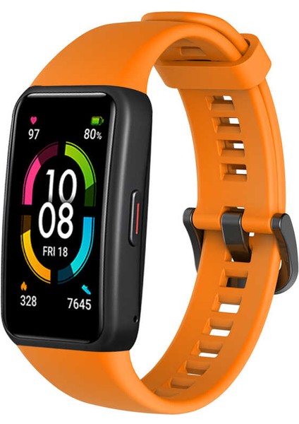 Huawei Band 6 Uyumlu Krd-47 Uyumlu Kordon Vlmr - Turuncu