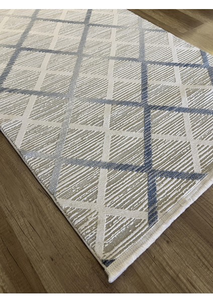 Moda 1097 Mavi Yün Tuşeli Akrilik Antibakteriyel Modern Halı fırsatları