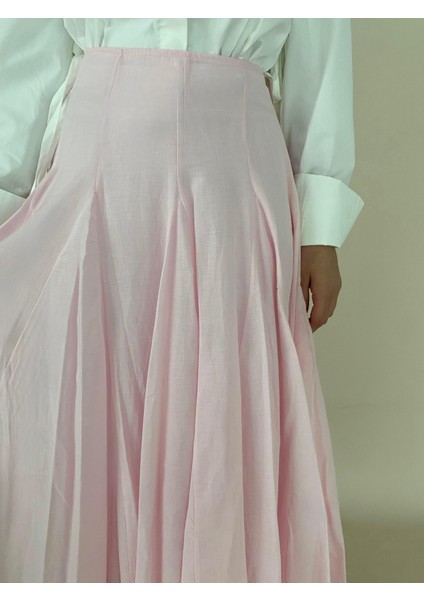 Pamuk Vual Belden Oturan Pileli Etek modelleri