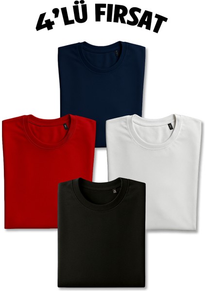 4 Lü Premium Sıfır Yaka Tişört modelleri