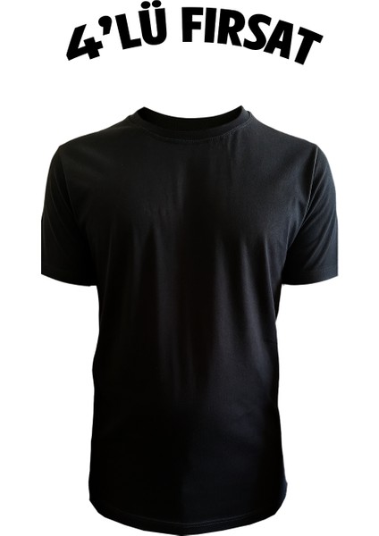 4 Lü Premium Sıfır Yaka Tişört