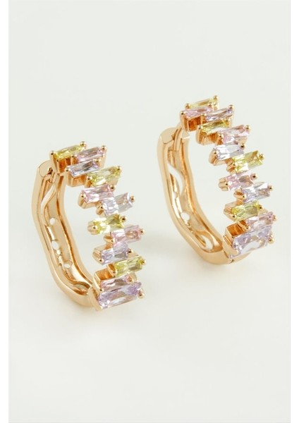 Xuping Baget Zirkon Taşlı Lüks Çelik Küpe