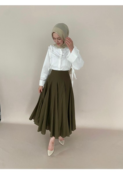 Pamuk Vual Belden Oturan Pileli Etek fiyatları