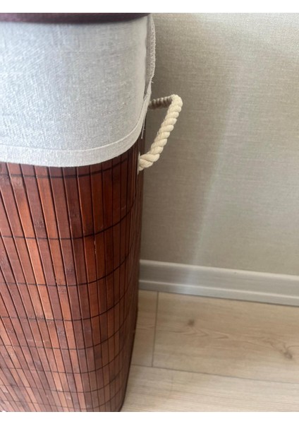 Kapaklı Halat Kulplu Bambu Çamaşır ve Oyuncak Sepeti – 72 Litre | Katlanabilir, Şık ve Doğal Tasarım (Kahverengi) indirimleri