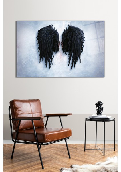 Vahşi Siyah Kanatlar Cam Tablo, Modern Ev ve Ofis Dekoru, Hediyelik Duvar Dekorasyonu, Kırılmaz Cam fiyatları