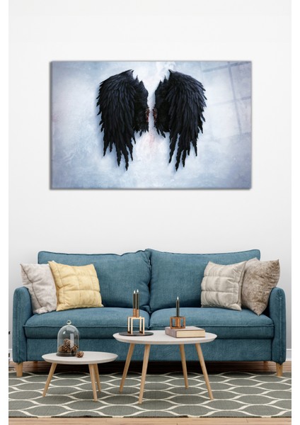 Vahşi Siyah Kanatlar Cam Tablo, Modern Ev ve Ofis Dekoru, Hediyelik Duvar Dekorasyonu, Kırılmaz Cam modelleri