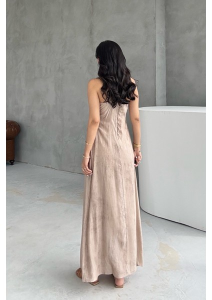 Vizon Boncuk Detaylı Askılı Elbise indirimleri