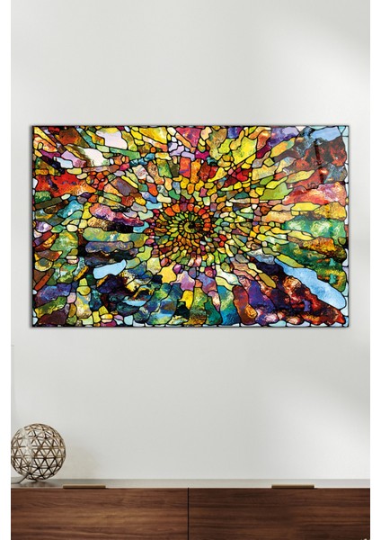 Renkli Mozaik Görünüm Cam Tablo, Modern Ev Ofis Dekoru, Hediyelik Duvar Dekorasyonu, Kırılmaz Cam