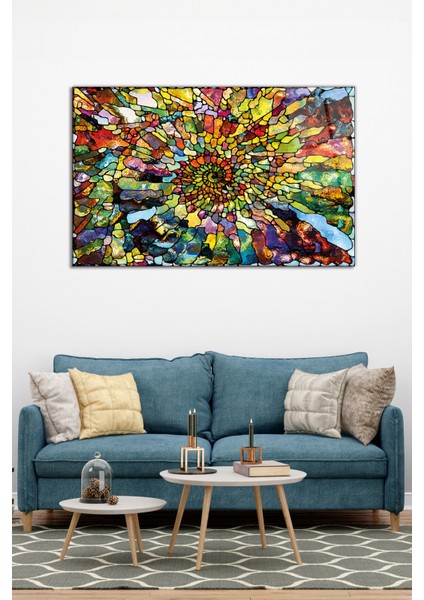 Renkli Mozaik Görünüm Cam Tablo, Modern Ev Ofis Dekoru, Hediyelik Duvar Dekorasyonu, Kırılmaz Cam modelleri