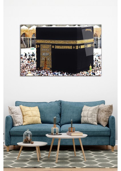 Mescid-I Haram Kabe Cam Tablo, Modern Ev ve Ofis Dekoru, Hediyelik Duvar Dekorasyonu, Kırılmaz Cam modelleri