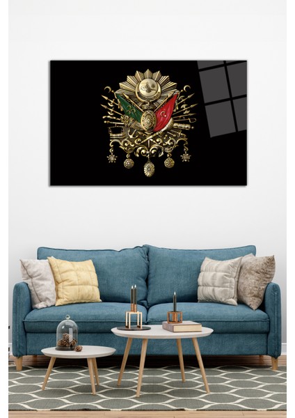 Osmanlı Devlet Tuğrası Cam Tablo, Modern Ev Ofis Dekoru, Hediyelik Duvar Dekorasyonu, Kırılmaz Cam modelleri