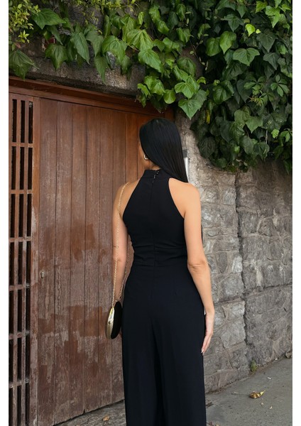 Siyah Rahat Kesim Bağlama Detaylı Tulum indirimleri