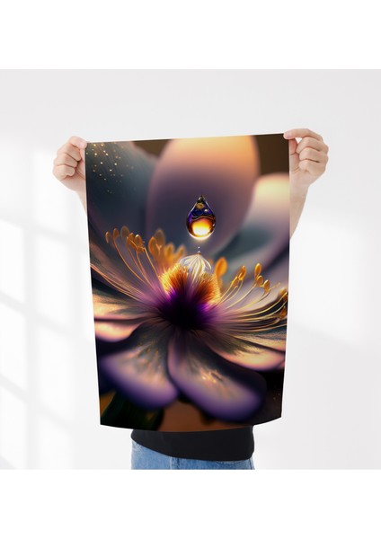 Çerçevesiz Poster - Dijital Baskı - Mor Çiçek ve Damla Çerçevesiz Poster - Dijital Baskı - Mor Çiçek ve Damla
