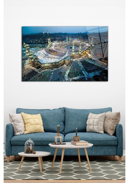 Kabe Kutsal Toprak Dini Manzara Cam Tablo, Modern Ev ve Cami Dekoru, Hediyelik Duvar Dekorasyonu modelleri