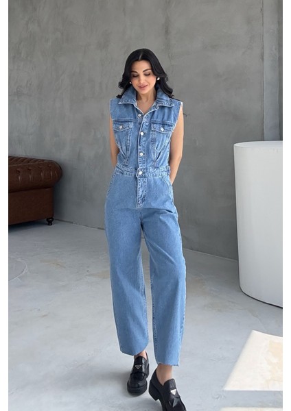 Mavi Balon Denim Tulum