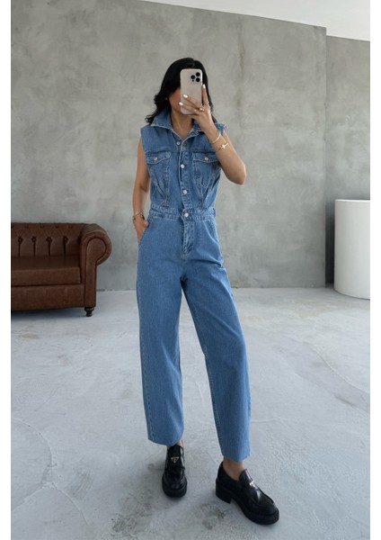 Mavi Balon Denim Tulum fırsatları