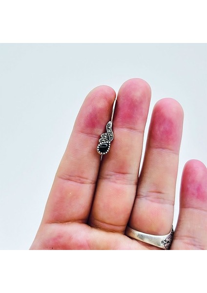 Damla Model Oltu Taşı Işçilikli 925 Ayar Gümüş Küpe fiyatları