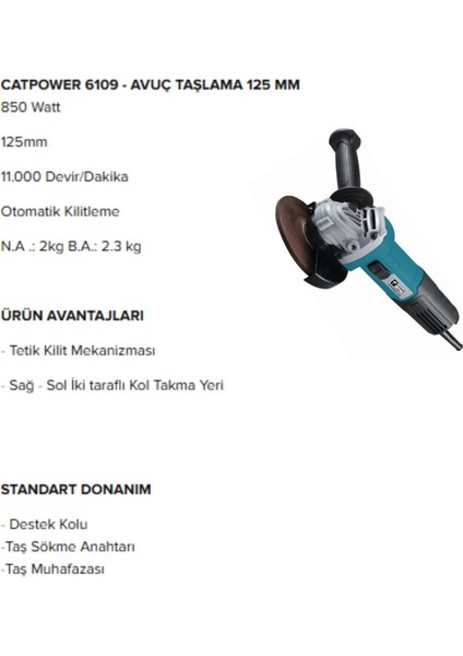 6109 Avuç Taşlama 125 mm fiyatları