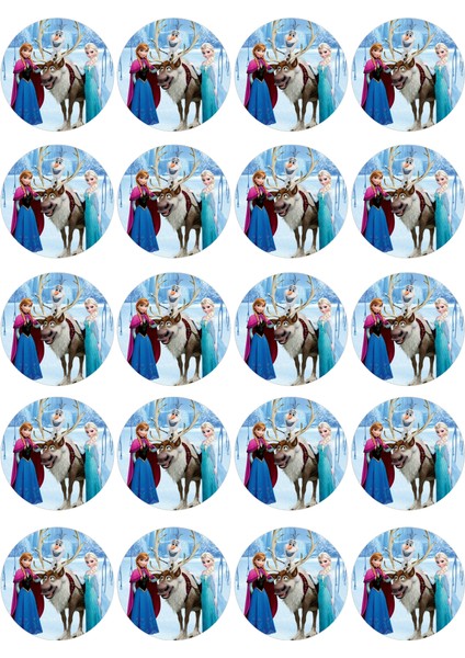 Frozen Yenilebilir Yuvarlak Kurabiye Resim Baskı