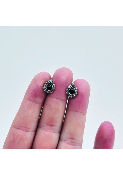 Damla Model Zirkon ve Oltu Taşı Işçilikli 925 Ayar Gümüş modelleri