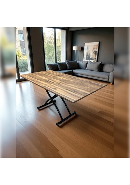 Ortadan Açılır Akıllı Masa Mdf Tabla Siyah Ayaklı fiyatları