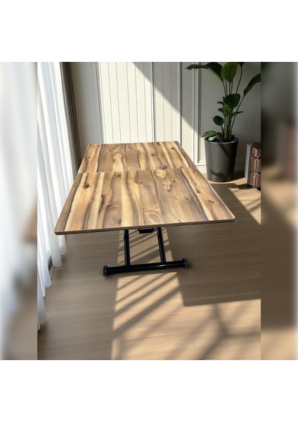 Ortadan Açılır Akıllı Masa Mdf Tabla Siyah Ayaklı fırsatları