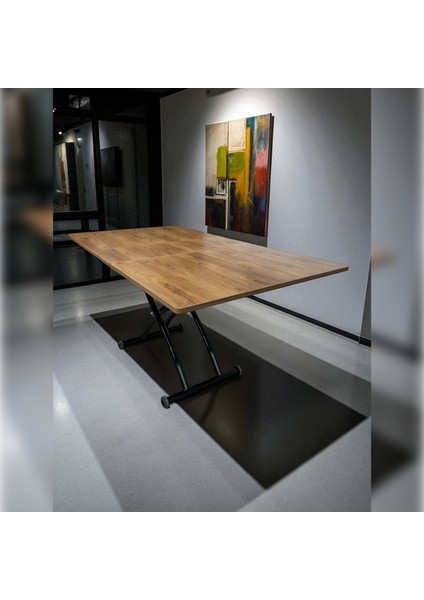 Ortadan Açılır Akıllı Masa Mdf Tabla Siyah Ayaklı fiyatları