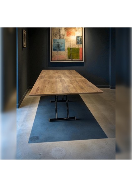 Ortadan Açılır Akıllı Masa Mdf Tabla Siyah Ayaklı modelleri