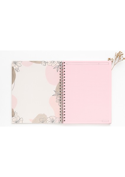 Sert Kapaklı Spiralli A4 Kareli Defter 100 Yapraklı Pembe fiyatları