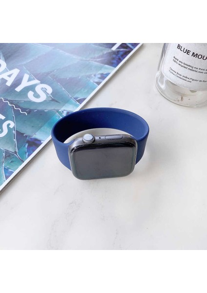 Watch Ultra 49MM Kordon Uyumlu Krd-31 Solo Loop Small Strap Kayış Vlmr - Mavi