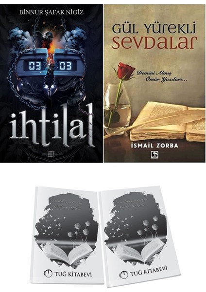 Gül Yürekli Sevdalar ve Dokuz Yayınları Ihtilal 2 Zede Binnur Şafak Nigiz 2li Set + Hediyeli