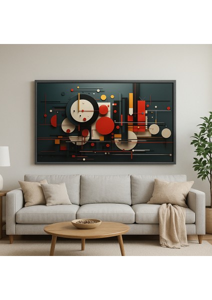 Modern Geometrik Desenli Büyük Boy Mdf Tablo – 3D Görünümlü Uv Baskılı Duvar Dekoru – 70X100 cm