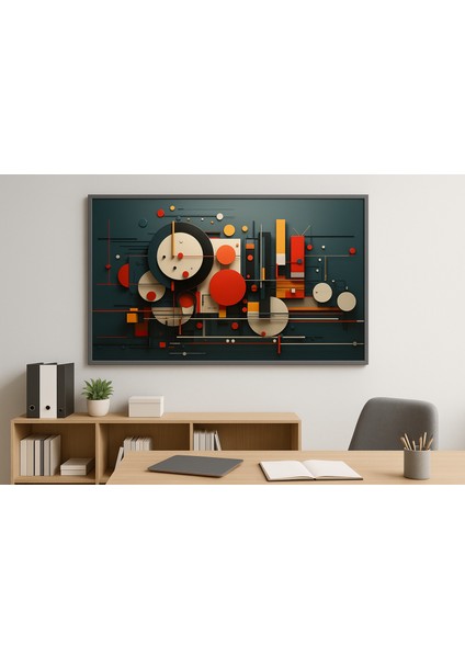 Modern Geometrik Desenli Büyük Boy Mdf Tablo – 3D Görünümlü Uv Baskılı Duvar Dekoru – 70X100 cm modelleri