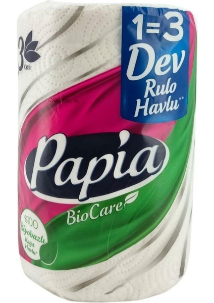 Papıa Dev Havlu Bıocare 1=3 Rulo