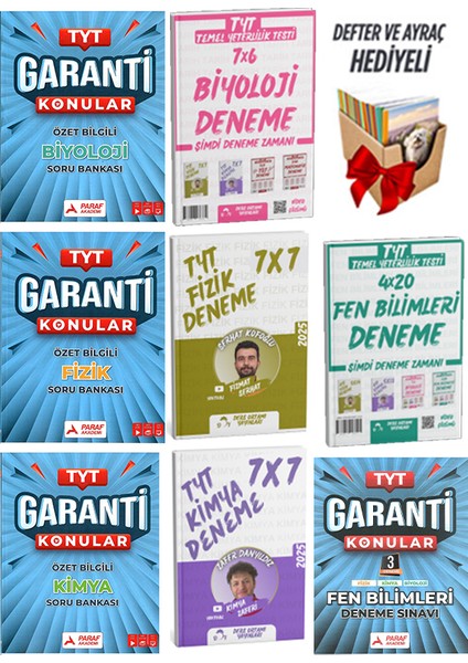 Ders Ortamı + Paraf 2026 Tyt Fen Bilimleri Garanti Konular + Ders Ortamı Deneme 8 Li Set modelleri