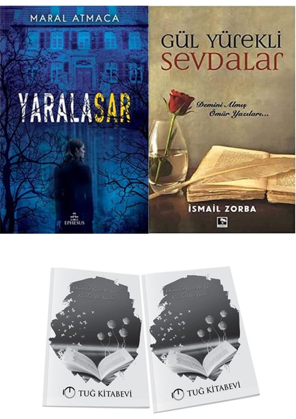 Gül Yürekli Sevdalar ve Ephesus Yayınları Yaralasar 1 Maral Atmaca 2li Set + Hediyeli