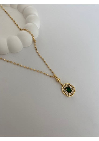 Serenay Model Yeşil Taşlı Zirkon Kolye fiyatları