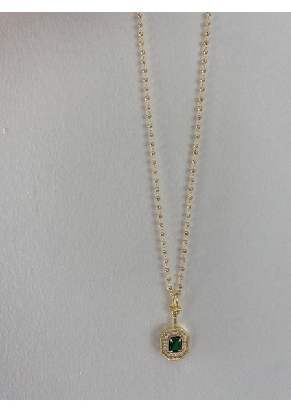 Serenay Model Yeşil Taşlı Zirkon Kolye modelleri