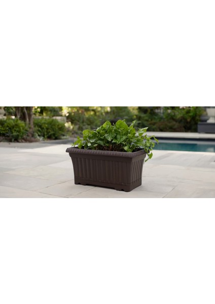 Ova Balkon Saksı No:2 – 41X16 cm Dikdörtgen Saksı Bahçe & Balkon Için