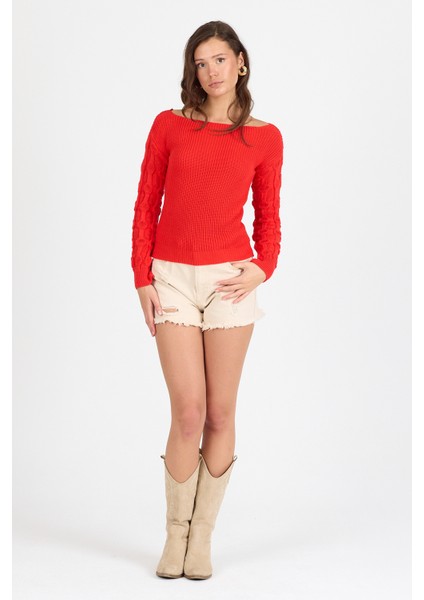 Kadın Selanik Örgü Triko Bluz 2699 (Standart Beden S-M-L-Xl Beden Uyumludur)