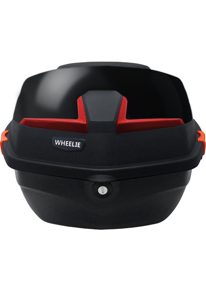 XT01-B 32 Litre Motosiklet Arka Çanta Siyah Parlak Su Geçirmez ABS Top Case Çift Kilitleme Üniversal fırsatları