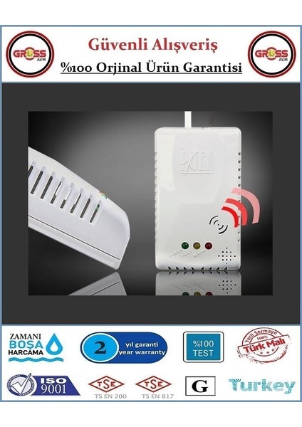 Gaz Dedektörü - Doğalgaz Alarm Dedektörü - 220W