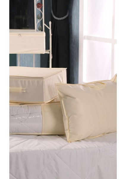 5'li Set 70X50 cm Yastık & Kıyafet Organizer Hurç Krem modelleri