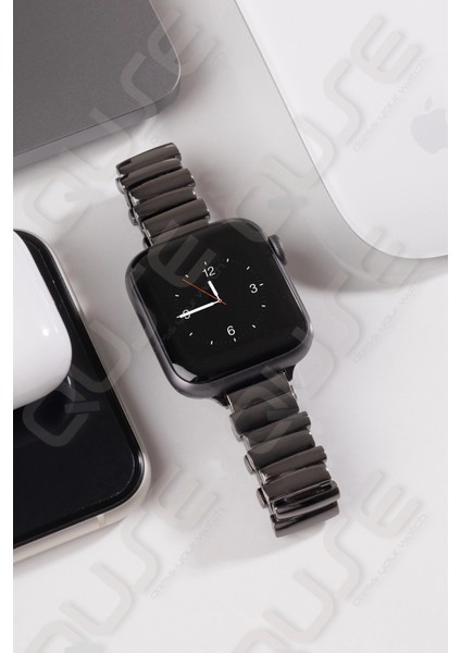 Armis Serisi Paslanmaz Çelik Kordon, Apple Watch Series SE/11/10/9/8/7/6/5/4/3 ile Uyumlu, 46MM/45MM/44MM, Siyah fiyatları